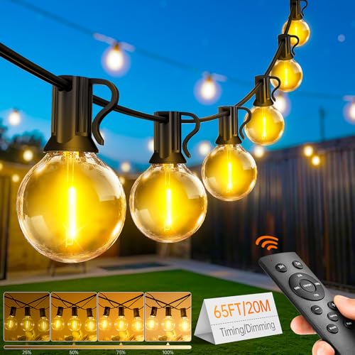 Lichterkette Aussen 20M - LED Lichterkette Außen IP44 Wetterfest 26+2 G40 Glühbirnen mit Fernbedienung für Outdoor Garten Balkon Party Hochzeit Lichterkette Aussen 20M - LED Lichterkette Außen IP44 Wetterfest 26+2 G40 Glühbirnen mit Fernbedienung für Outdoor Garten Balkon Party Hochzeit von FGRYB