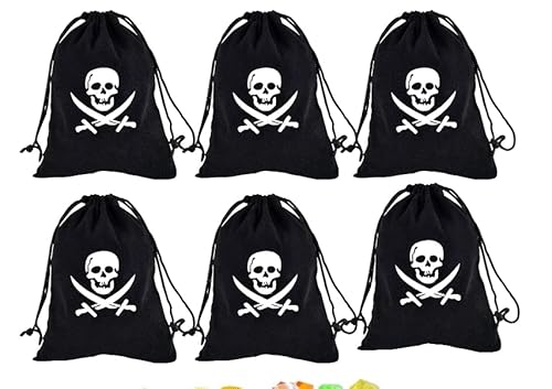 Piraten Schatzbeutel Kordelzug,Schatzbeutel Kordelzug 6PCS Halloween Piratentasche Piratenparty-Taschen 11 * 15CM für Spiele Zubehör, Party Requisiten Dekoration Gastgeschenke Piraten Schatzbeutel Kordelzug,Schatzbeutel Kordelzug 6PCS Halloween Piratentasche Piratenparty-Taschen 11 * 15CM für Spiele Zubehör, Party Requisiten Dekoration Gastgeschenke von FGTOPBY