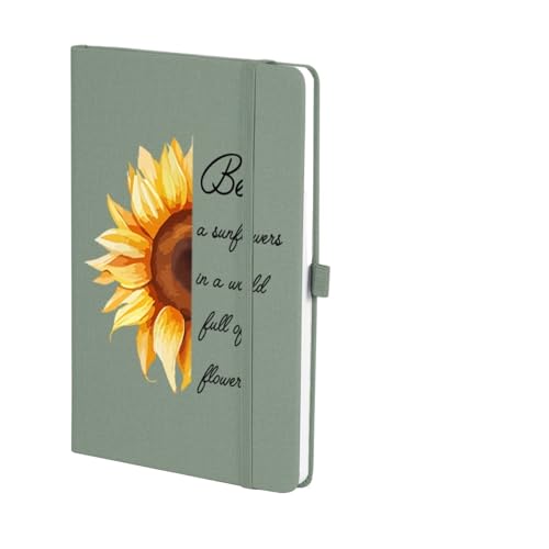 FGUJSUR Notizbücher 2 stücke Personalisierte Notebook Sonnenblumen Journal Notizblock Inspirierende Geschenke for Geburtstag Für Mitarbeiter Kollegen Schüler Lehrer(Green) von FGUJSUR