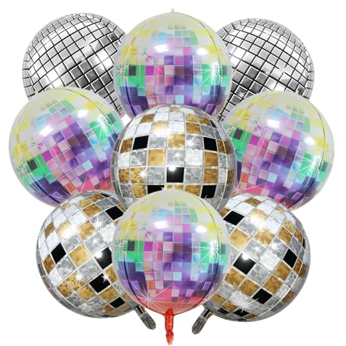 9PCS Discokugel Luftballon,22 Zoll Disko Folien Ballons,4D-Kugel Spiegel Metallic Luftballons,80er 90er luftballon,Geeignet für Disco-Themenparty, Geburtstag Hochzeit Baby Party 9PCS Discokugel Luftballon,22 Zoll Disko Folien Ballons,4D-Kugel Spiegel Metallic Luftballons,80er 90er luftballon,Geeignet für Disco-Themenparty, Geburtstag Hochzeit Baby Party von FGen