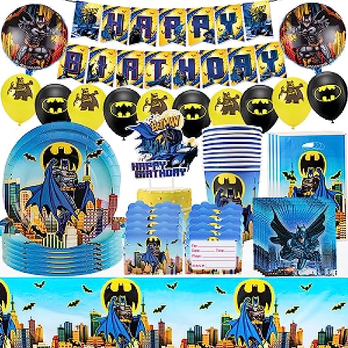 FGen 75 Stück Geburtstag Deko Bats, Bats Partygeschirr Geburtstag Happy Birthday Banner Luftballons Geburtstagsdeko Fledermaus Dekoration zum Kindergeburtstag von FGen