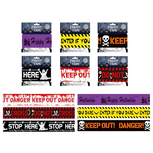 FHBHJNATC 6 Stück Halloween Absperrband, Absperrband Halloween Deko, Zombie Warnband, Caution Tape Schrägband Bündel Für Outdoor Horror Deko Gefahrenbereiche Gefahren Warnband Party Dekohalloween FHBHJNATC 6 Stück Halloween Absperrband, Absperrband Halloween Deko, Zombie Warnband, Caution Tape Schrägband Bündel Für Outdoor Horror Deko Gefahrenbereiche Gefahren Warnband Party Dekohalloween von FHBHJNATC