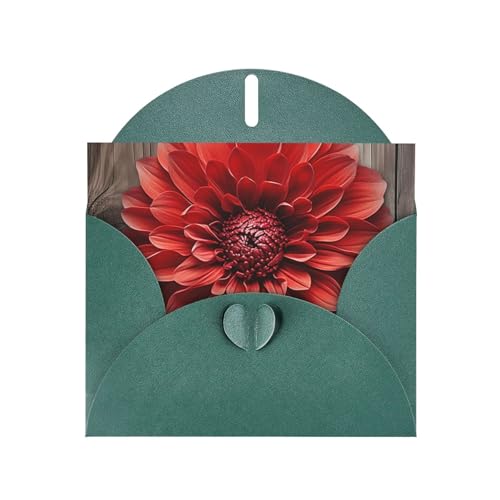 FHEBNDS Glückwunschkarte rote Dahlia mit Umschlägen für jeden Anlass 10x15 cm Blanko Karten Geburtstag Klappkarte Pop Up für Abschlussfeier Hochzeit Geburtstag von FHEBNDS