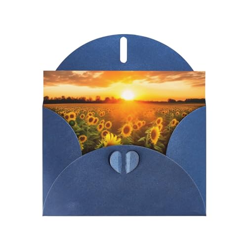 FHEBNDS Grußkarte mit Umschlägen, Sonnenblumenfeld und Sonnenuntergang mit Umschlägen, für jeden Anlass, 10,2 x 15,2 cm, Klappkarte zum Abschluss, Hochzeit, 10,2 x 15,2 cm von FHEBNDS