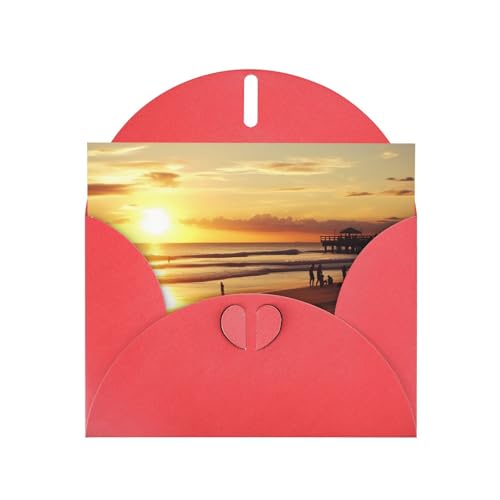 FHEBNDS Grußkarte mit Umschlägen, Sonnenuntergang am Strand für jeden Anlass, 10,2 x 15,2 cm, Klappkarte und Pop-Up, für Abschlussfeier, Hochzeit, 10,2 x 15,2 cm von FHEBNDS