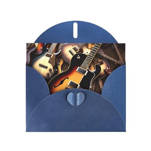 FHEBNDS Musikgitarren-Grußkarte mit Umschlägen, 10,2 x 15,2 cm, Klappkarte zum Abschluss, Hochzeit, Jubiläum von FHEBNDS