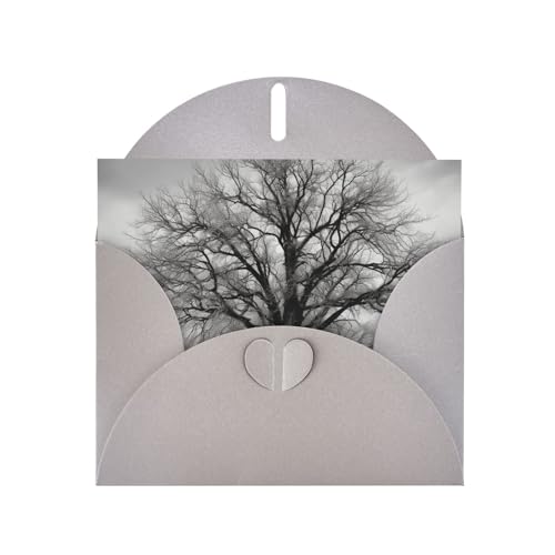 FHEBNDS Schwarz-Weiß-Baum-Grußkarte mit Umschlägen, für jeden Anlass, 10,2 x 15,2 cm, Klappkarte zum Abschluss, Hochzeit, Jubiläum von FHEBNDS
