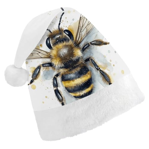 FHECVBN Weihnachtsmütze für Erwachsene, Aquarell, Biene, bedruckt, Weihnachtsmütze für Uni, Neujahr, festliche Party FHECVBN Weihnachtsmütze für Erwachsene, Aquarell, Biene, bedruckt, Weihnachtsmütze für Uni, Neujahr, festliche Party von FHECVBN