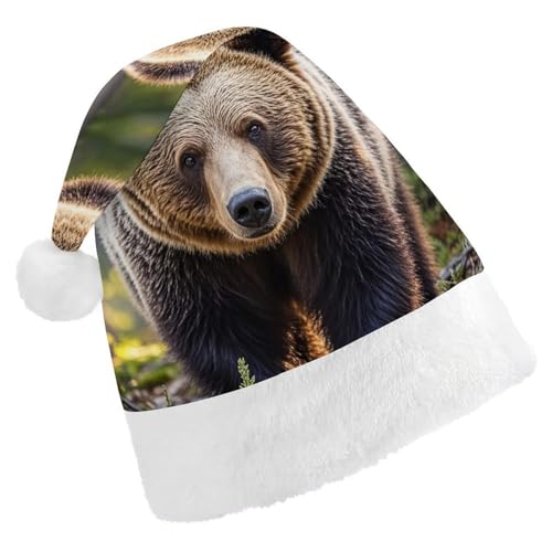 FHECVBN Weihnachtsmütze für Erwachsene, Bär, bedruckt, Weihnachtsmannmütze, Weihnachtsmütze für Uni, Neujahr, festliche Party FHECVBN Weihnachtsmütze für Erwachsene, Bär, bedruckt, Weihnachtsmannmütze, Weihnachtsmütze für Uni, Neujahr, festliche Party von FHECVBN