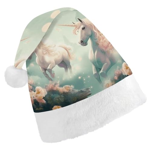 FHECVBN Weihnachtsmütze für Erwachsene, Einhörner, bedruckt, Weihnachtsmannmütze, Weihnachtsmütze für Uni, Neujahr, festliche Party FHECVBN Weihnachtsmütze für Erwachsene, Einhörner, bedruckt, Weihnachtsmannmütze, Weihnachtsmütze für Uni, Neujahr, festliche Party von FHECVBN