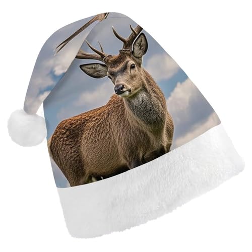 FHECVBN Weihnachtsmütze für Erwachsene, Elch, bedruckt, Weihnachtsmannmütze, Weihnachtsmütze für Uni, Neujahr, festliche Party FHECVBN Weihnachtsmütze für Erwachsene, Elch, bedruckt, Weihnachtsmannmütze, Weihnachtsmütze für Uni, Neujahr, festliche Party von FHECVBN