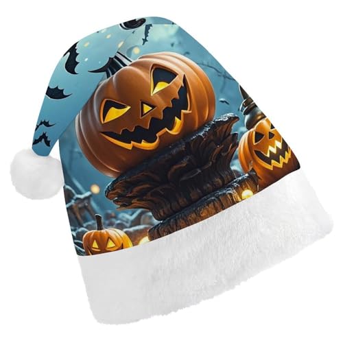 FHECVBN Weihnachtsmütze für Erwachsene, Halloween, fliegende Fledermäuse, bedruckt, Weihnachtsmannmütze, Uni, Neujahr, festliche Party FHECVBN Weihnachtsmütze für Erwachsene, Halloween, fliegende Fledermäuse, bedruckt, Weihnachtsmannmütze, Uni, Neujahr, festliche Party von FHECVBN