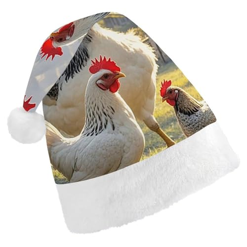 FHECVBN Weihnachtsmütze für Erwachsene, Hühner und Bauernhof, bedruckt, Weihnachtsmannmütze, Weihnachtsmütze für Uni, Neujahr, festliche Party FHECVBN Weihnachtsmütze für Erwachsene, Hühner und Bauernhof, bedruckt, Weihnachtsmannmütze, Weihnachtsmütze für Uni, Neujahr, festliche Party von FHECVBN