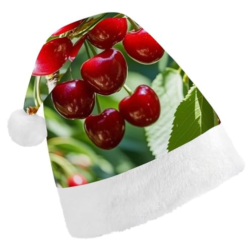 FHECVBN Weihnachtsmütze für Erwachsene, Kirsche, bedruckt, Weihnachtsmannmütze, Weihnachtsmütze für Uni, Neujahr, festliche Party FHECVBN Weihnachtsmütze für Erwachsene, Kirsche, bedruckt, Weihnachtsmannmütze, Weihnachtsmütze für Uni, Neujahr, festliche Party von FHECVBN