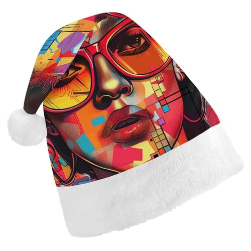 FHECVBN Weihnachtsmütze für Erwachsene, Mädchen, mit Sonnenbrille, bedruckt, Weihnachtsmannmütze, Uni, Neujahr, festliche Party FHECVBN Weihnachtsmütze für Erwachsene, Mädchen, mit Sonnenbrille, bedruckt, Weihnachtsmannmütze, Uni, Neujahr, festliche Party von FHECVBN