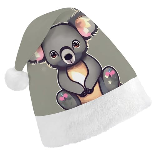 FHECVBN Weihnachtsmütze für Erwachsene, Motiv: Koala, bedruckt, Weihnachtsmannmütze, Uni, Neujahr, festliche Party FHECVBN Weihnachtsmütze für Erwachsene, Motiv: Koala, bedruckt, Weihnachtsmannmütze, Uni, Neujahr, festliche Party von FHECVBN