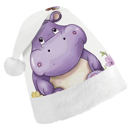 FHECVBN Weihnachtsmütze für Erwachsene, Motiv: Schmetterling und Nilpferd, bedruckt, Weihnachtsmannmütze, Uni, Neujahr, festliche Party FHECVBN Weihnachtsmütze für Erwachsene, Motiv: Schmetterling und Nilpferd, bedruckt, Weihnachtsmannmütze, Uni, Neujahr, festliche Party von FHECVBN