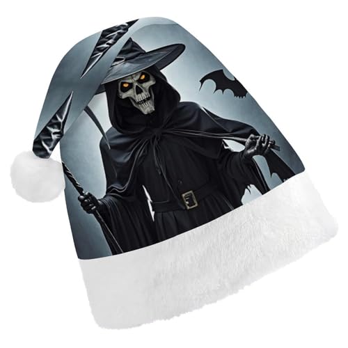 FHECVBN Weihnachtsmütze für Erwachsene, Motiv: Todessene, bedruckt, Weihnachtsmannmütze, Uni, Neujahr, festliche Party FHECVBN Weihnachtsmütze für Erwachsene, Motiv: Todessene, bedruckt, Weihnachtsmannmütze, Uni, Neujahr, festliche Party von FHECVBN