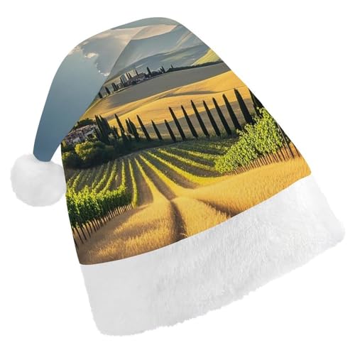 FHECVBN Weihnachtsmütze für Erwachsene, Motiv: Toskana, bedruckt, Weihnachtsmannmütze, Uni, Neujahr, festliche Party FHECVBN Weihnachtsmütze für Erwachsene, Motiv: Toskana, bedruckt, Weihnachtsmannmütze, Uni, Neujahr, festliche Party von FHECVBN