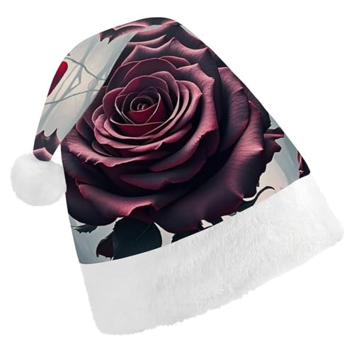 FHECVBN Weihnachtsmütze für Erwachsene, Rose, Gothic, bedruckt, Weihnachtsmannmütze, Weihnachtsmütze für Uni, Neujahr, festliche Party FHECVBN Weihnachtsmütze für Erwachsene, Rose, Gothic, bedruckt, Weihnachtsmannmütze, Weihnachtsmütze für Uni, Neujahr, festliche Party von FHECVBN