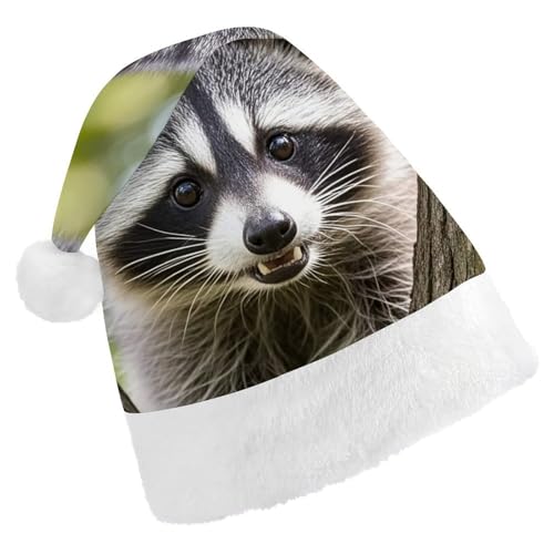 FHECVBN Weihnachtsmütze für Erwachsene, Waschbär bedruckt, Weihnachtsmannmütze, Weihnachtsmütze für Uni, Neujahr, festliche Party FHECVBN Weihnachtsmütze für Erwachsene, Waschbär bedruckt, Weihnachtsmannmütze, Weihnachtsmütze für Uni, Neujahr, festliche Party von FHECVBN