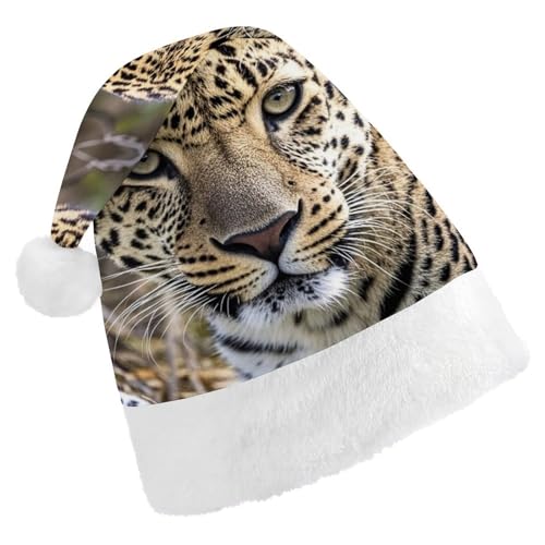 FHECVBN Weihnachtsmütze für Erwachsene, afrikanisches Tier, Leopardenmuster, Weihnachtsmannmütze, Weihnachtsmütze für Uni, Neujahr, festliche Party FHECVBN Weihnachtsmütze für Erwachsene, afrikanisches Tier, Leopardenmuster, Weihnachtsmannmütze, Weihnachtsmütze für Uni, Neujahr, festliche Party von FHECVBN