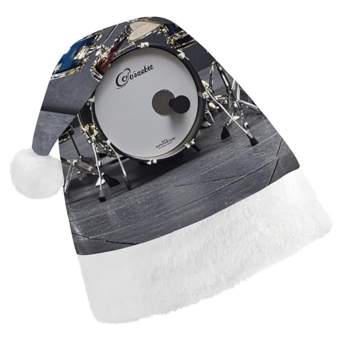 FHECVBN Weihnachtsmütze für Erwachsene, cooles Schlagzeug-Set, bedruckt, Weihnachtsmannmütze, Weihnachtsmütze für Uni, Neujahr, festliche Party FHECVBN Weihnachtsmütze für Erwachsene, cooles Schlagzeug-Set, bedruckt, Weihnachtsmannmütze, Weihnachtsmütze für Uni, Neujahr, festliche Party von FHECVBN