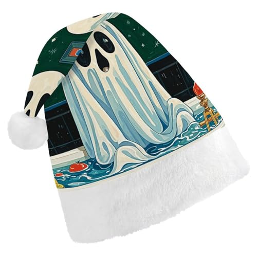 FHECVBN Weihnachtsmütze für Erwachsene, lustiger Geist in der Badewanne, bedruckt, Weihnachtsmannmütze, Weihnachtsmütze für Uni, Neujahr, festliche Party FHECVBN Weihnachtsmütze für Erwachsene, lustiger Geist in der Badewanne, bedruckt, Weihnachtsmannmütze, Weihnachtsmütze für Uni, Neujahr, festliche Party von FHECVBN