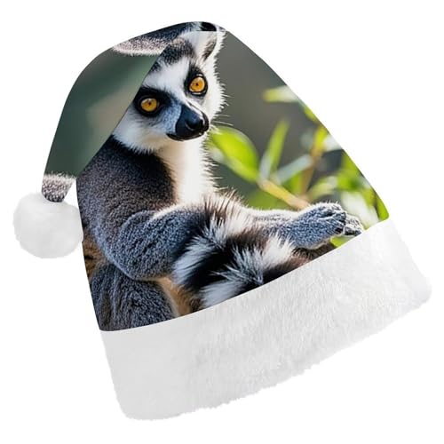 FHECVBN Weihnachtsmütze für Erwachsene, mit Ringschwanz, Lemur, bedruckt, Weihnachtsmütze für Uni, Neujahr, festliche Party FHECVBN Weihnachtsmütze für Erwachsene, mit Ringschwanz, Lemur, bedruckt, Weihnachtsmütze für Uni, Neujahr, festliche Party von FHECVBN