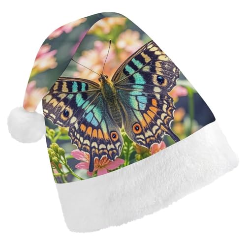 FHECVBN Weihnachtsmütze für Erwachsene, mit Schmetterling, bedruckt, Weihnachtsmannmütze, Uni, Neujahr, festliche Party FHECVBN Weihnachtsmütze für Erwachsene, mit Schmetterling, bedruckt, Weihnachtsmannmütze, Uni, Neujahr, festliche Party von FHECVBN