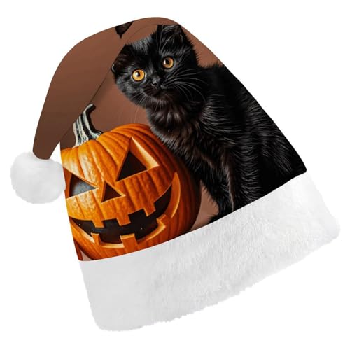 FHECVBN Weihnachtsmütze für Erwachsene, niedliche schwarze Katze, bedruckt, Weihnachtsmannmütze, Weihnachtsmütze für Uni, Neujahr, festliche Party FHECVBN Weihnachtsmütze für Erwachsene, niedliche schwarze Katze, bedruckt, Weihnachtsmannmütze, Weihnachtsmütze für Uni, Neujahr, festliche Party von FHECVBN