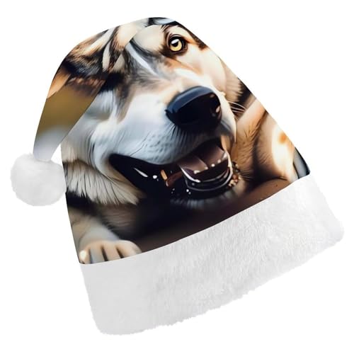 FHECVBN Weihnachtsmütze für Erwachsene, niedlicher Husky, bedruckt, Weihnachtsmannmütze, Weihnachtsmütze für Uni, Neujahr, festliche Party FHECVBN Weihnachtsmütze für Erwachsene, niedlicher Husky, bedruckt, Weihnachtsmannmütze, Weihnachtsmütze für Uni, Neujahr, festliche Party von FHECVBN