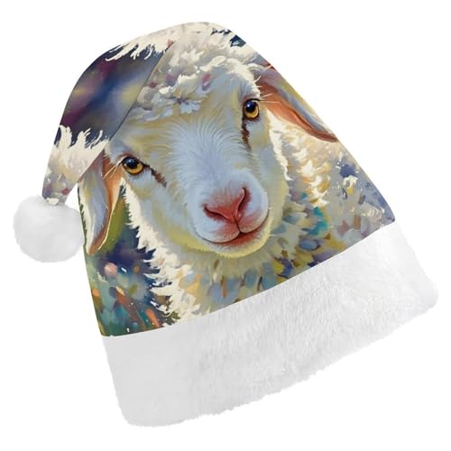 FHECVBN Weihnachtsmütze für Erwachsene, niedliches Schaf, bedruckt, Weihnachtsmannmütze, Weihnachtsmütze für Uni, Neujahr, festliche Party FHECVBN Weihnachtsmütze für Erwachsene, niedliches Schaf, bedruckt, Weihnachtsmannmütze, Weihnachtsmütze für Uni, Neujahr, festliche Party von FHECVBN