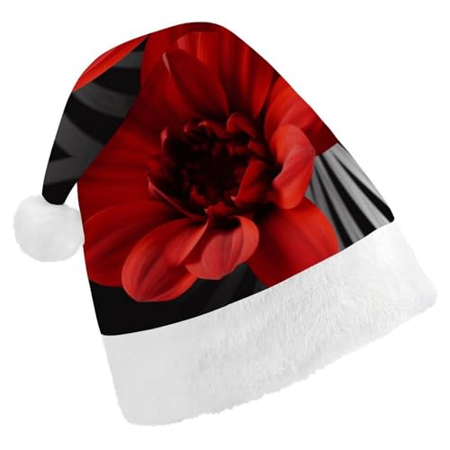 FHECVBN Weihnachtsmütze für Erwachsene, rote Blume, bedruckt, Weihnachtsmannmütze, Weihnachtsmütze für Uni, Neujahr, festliche Party FHECVBN Weihnachtsmütze für Erwachsene, rote Blume, bedruckt, Weihnachtsmannmütze, Weihnachtsmütze für Uni, Neujahr, festliche Party von FHECVBN