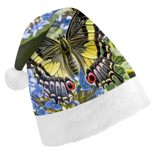 FHECVBN Weihnachtsmütze für Erwachsene, schöner Schmetterling, bedruckt, Weihnachtsmannmütze, Weihnachtsmütze für Uni, Neujahr, festliche Party FHECVBN Weihnachtsmütze für Erwachsene, schöner Schmetterling, bedruckt, Weihnachtsmannmütze, Weihnachtsmütze für Uni, Neujahr, festliche Party von FHECVBN