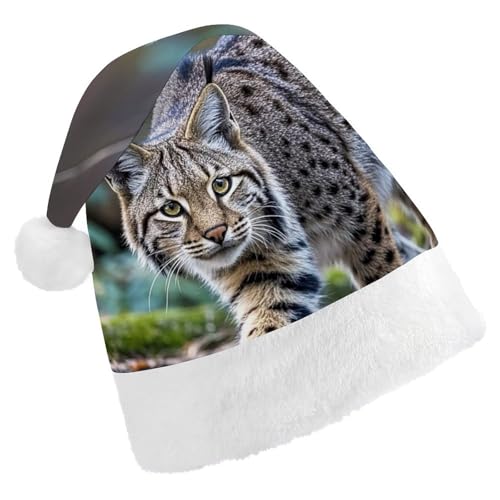 FHECVBN Weihnachtsmütze für Erwachsene, wilder Bobcats, bedruckt, Weihnachtsmannmütze, Weihnachtsmütze für Uni, Neujahr, festliche Party FHECVBN Weihnachtsmütze für Erwachsene, wilder Bobcats, bedruckt, Weihnachtsmannmütze, Weihnachtsmütze für Uni, Neujahr, festliche Party von FHECVBN