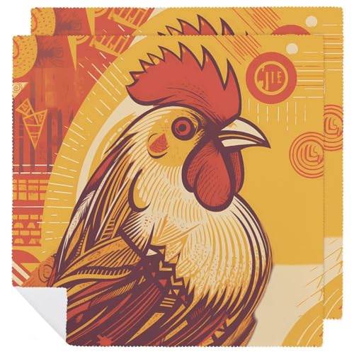 Stoffservietten, saugfähig, 2 Stück, waschbare Servietten, Cartoon-Huhn, dekorative Stoffserviette, Tischzubehör für Partys, Hochzeiten, Cocktails Stoffservietten, saugfähig, 2 Stück, waschbare Servietten, Cartoon-Huhn, dekorative Stoffserviette, Tischzubehör für Partys, Hochzeiten, Cocktails von FHECVBN