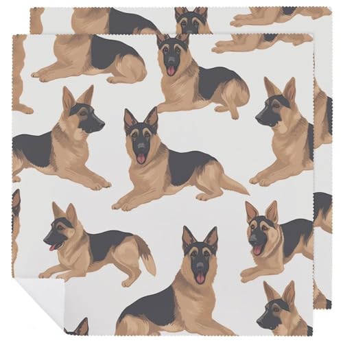 Stoffservietten, saugfähig, 2 Stück, waschbare Servietten, Deutscher Schäferhund, dekorative Stoffserviette, Tischzubehör für Partys, Hochzeiten, Cocktails Stoffservietten, saugfähig, 2 Stück, waschbare Servietten, Deutscher Schäferhund, dekorative Stoffserviette, Tischzubehör für Partys, Hochzeiten, Cocktails von FHECVBN