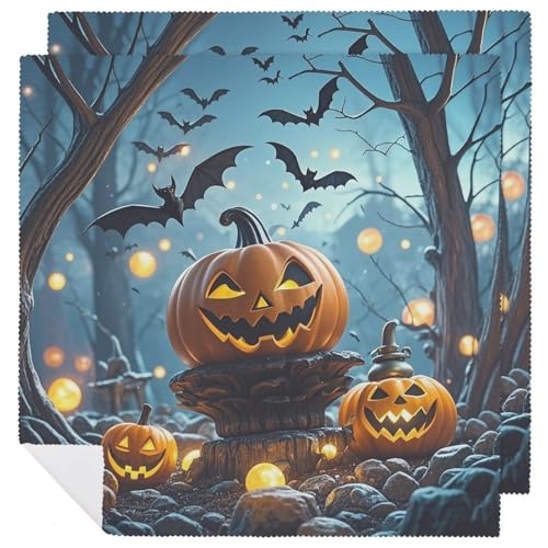Stoffservietten, saugfähig, 2 Stück, waschbare Servietten, Halloween, fliegende Fledermäuse, dekorative Stoffserviette, Tischzubehör für Partys, Hochzeiten, Cocktails Stoffservietten, saugfähig, 2 Stück, waschbare Servietten, Halloween, fliegende Fledermäuse, dekorative Stoffserviette, Tischzubehör für Partys, Hochzeiten, Cocktails von FHECVBN