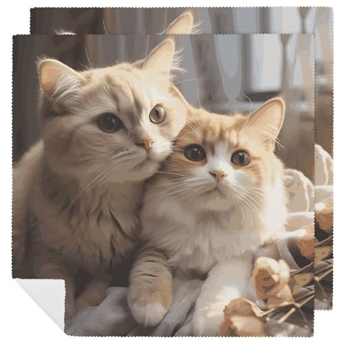 Stoffservietten, saugfähig, 2 Stück, waschbare Servietten, Liebhaber, Katze, dekorative Stoffserviette, Tischzubehör für Partys, Hochzeiten, Cocktails Stoffservietten, saugfähig, 2 Stück, waschbare Servietten, Liebhaber, Katze, dekorative Stoffserviette, Tischzubehör für Partys, Hochzeiten, Cocktails von FHECVBN