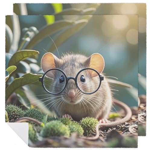 Stoffservietten, saugfähig, 2 Stück, waschbare Servietten, Meerschweinchen-Maus mit Brille, dekorative Stoffserviette, Tischzubehör für Partys, Hochzeiten, Cocktails Stoffservietten, saugfähig, 2 Stück, waschbare Servietten, Meerschweinchen-Maus mit Brille, dekorative Stoffserviette, Tischzubehör für Partys, Hochzeiten, Cocktails von FHECVBN