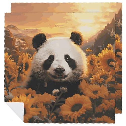 Stoffservietten, saugfähig, 2 Stück, waschbare Servietten, Panda und Sonnenblume, dekorative Stoffservietten, Tischzubehör für Partys, Hochzeiten, Cocktails Stoffservietten, saugfähig, 2 Stück, waschbare Servietten, Panda und Sonnenblume, dekorative Stoffservietten, Tischzubehör für Partys, Hochzeiten, Cocktails von FHECVBN