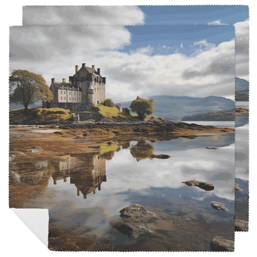 Stoffservietten, saugfähig, 2 Stück, waschbare Servietten, Schottland, Schottland, Wassersee, schottische Stoffservietten, Tischzubehör für Partys, Hochzeiten, Cocktails Stoffservietten, saugfähig, 2 Stück, waschbare Servietten, Schottland, Schottland, Wassersee, schottische Stoffservietten, Tischzubehör für Partys, Hochzeiten, Cocktails von FHECVBN