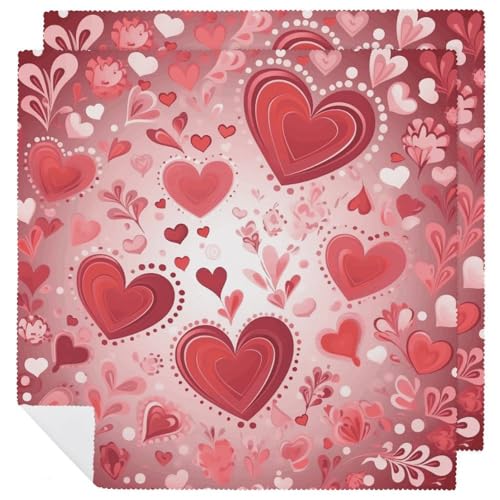 Stoffservietten, saugfähig, 2 Stück, waschbare Servietten, Valentinstagsmuster, dekorative Stoffservietten, Tischzubehör für Partys, Hochzeiten, Cocktails Stoffservietten, saugfähig, 2 Stück, waschbare Servietten, Valentinstagsmuster, dekorative Stoffservietten, Tischzubehör für Partys, Hochzeiten, Cocktails von FHECVBN