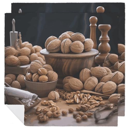 Stoffservietten, saugfähig, 2 Stück, waschbare Servietten, Walnuss-Nüsse, dekorative Stoffserviette, Tischzubehör für Partys, Hochzeiten, Cocktails Stoffservietten, saugfähig, 2 Stück, waschbare Servietten, Walnuss-Nüsse, dekorative Stoffserviette, Tischzubehör für Partys, Hochzeiten, Cocktails von FHECVBN