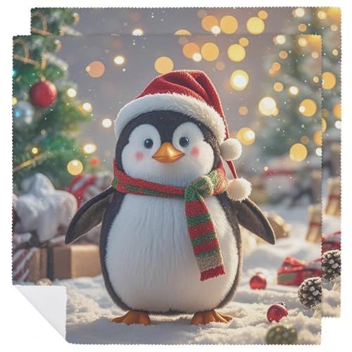 Stoffservietten, saugfähig, 2 Stück, waschbare Servietten, Weihnachten, lustiger Pinguin, dekorative Stoffserviette, Tischzubehör für Partys, Hochzeiten, Cocktails Stoffservietten, saugfähig, 2 Stück, waschbare Servietten, Weihnachten, lustiger Pinguin, dekorative Stoffserviette, Tischzubehör für Partys, Hochzeiten, Cocktails von FHECVBN