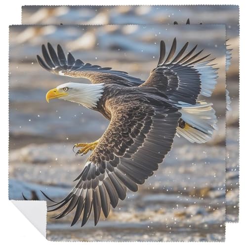 Stoffservietten, saugfähig, 2 Stück, waschbare Servietten, Weißkopfseeadler, fliegender dekorativer Stoffservietten, Tischzubehör für Partys, Hochzeiten, Cocktails Stoffservietten, saugfähig, 2 Stück, waschbare Servietten, Weißkopfseeadler, fliegender dekorativer Stoffservietten, Tischzubehör für Partys, Hochzeiten, Cocktails von FHECVBN