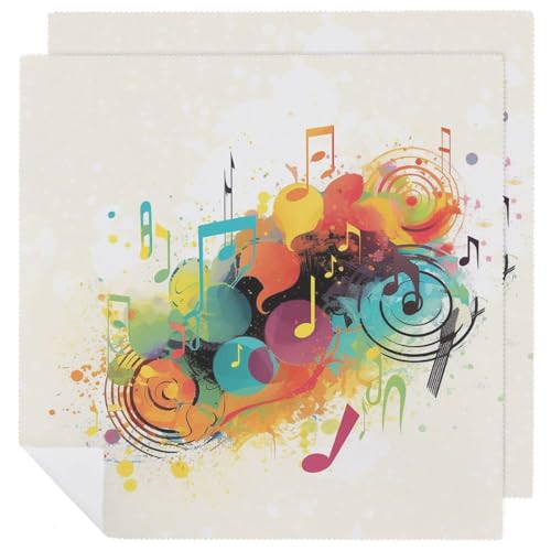 Stoffservietten, saugfähig, 2 Stück, waschbare Servietten, abstraktes Musik-Thema, dekorative Stoffserviette, Tischzubehör für Partys, Hochzeiten, Cocktails Stoffservietten, saugfähig, 2 Stück, waschbare Servietten, abstraktes Musik-Thema, dekorative Stoffserviette, Tischzubehör für Partys, Hochzeiten, Cocktails von FHECVBN