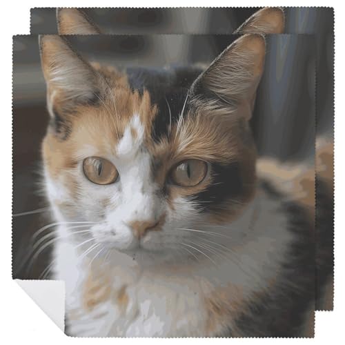 Stoffservietten, saugfähig, 2 Stück, waschbare Servietten, eine Katze, dekorative Stoffserviette, Tischzubehör für Partys, Hochzeiten, Cocktails Stoffservietten, saugfähig, 2 Stück, waschbare Servietten, eine Katze, dekorative Stoffserviette, Tischzubehör für Partys, Hochzeiten, Cocktails von FHECVBN