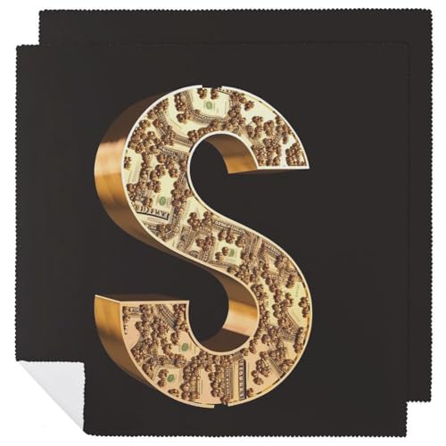 Stoffservietten, saugfähig, 2 Stück, waschbare Servietten, goldfarben, Dollarzeichen, dekorative Stoffserviette, Tischzubehör für Partys, Hochzeiten, Cocktails Stoffservietten, saugfähig, 2 Stück, waschbare Servietten, goldfarben, Dollarzeichen, dekorative Stoffserviette, Tischzubehör für Partys, Hochzeiten, Cocktails von FHECVBN